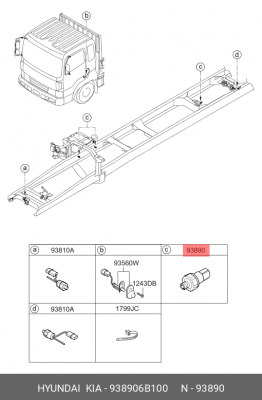 Датчик давления воздуха HYUNDAI HD120,170,270,UniverseSpaceLuxury/Xpress тормозн 938906B100 HYUNDAI KIA