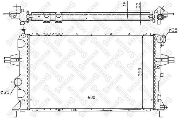 радиатор системы охлаждения!\ Opel Astra 2.0i/DI 98-04/Zafira 99-01 10-25268-SX STELLOX