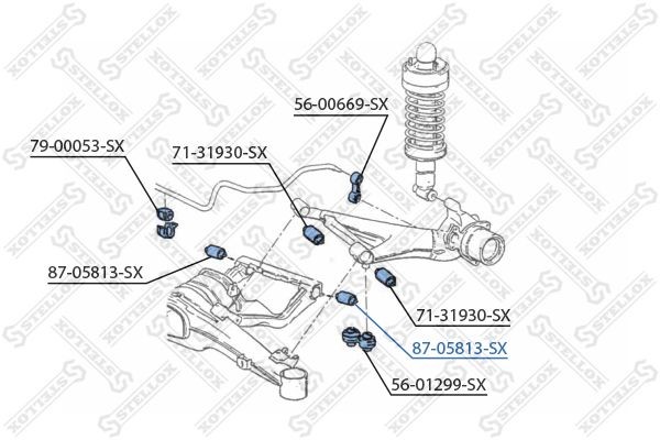 сайлентблок зад балки!\ BMW 7 E32/5 E34 87-95 87-05813-SX STELLOX