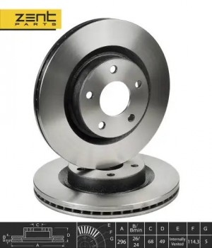 диск тормозной передний! Nissan Teana 2.5-3.5 08> Z06070 ZENTPARTS