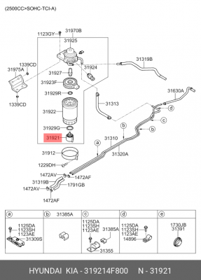 Датчик HYUNDAI H-100 (04-) воды фильтра топливного OE 319214F800 HYUNDAI KIA