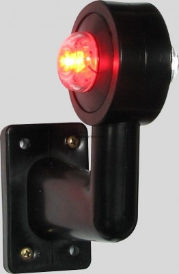 фонарь габаритный! рожок правый изогнутый белый-красный 12V-24V LED провод 23cm\ 135P WAS