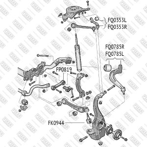 Рычаг подвески передний верхний правый AUDI A4/A5/Q5 07- FQ0353R FQ0353R FIXAR