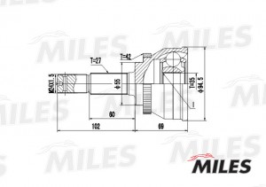 ШРУС наружный NISSAN ALMERA 1.8-2.2D 00- (GSP 841137) GA20287 GA20287 MILES
