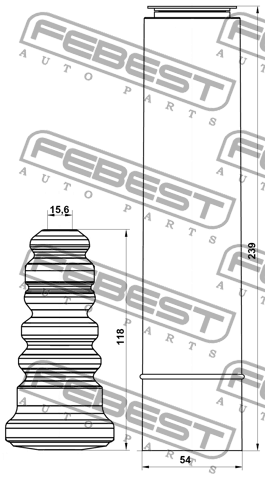 Пыльник заднего амортизатора с отбойником комплект FORD FOCUS C-MAX CAP 2003-200 FDSHB-FOCIIR-KIT FEBEST