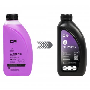 АНТИФРИЗ CR лобридный универсал флуор. -40°С, G12++, фиолет, готовый, 1л (8) L20 L2018001 CARVILLE RACING