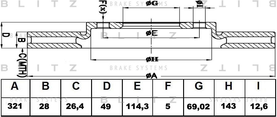 Диск тормозной передний вентилируемый HYUNDAI ix55/Santa Fe 06- BS0292 BS0292 BLITZ