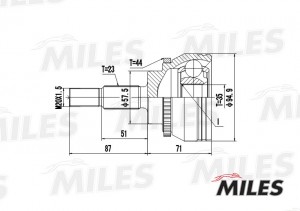 ШРУС наружный RENAULT MEGANE/SCENIC 1.8-2.0 (с ABS) (SKF VKJA5380) GA20402 GA20402 MILES