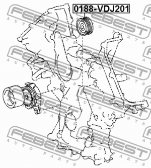 Ролик обводной TOYOTA LAND CRUISER URJ202,UZJ200,VDJ200 2007.09- 0188-VDJ201 0188-VDJ201 FEBEST