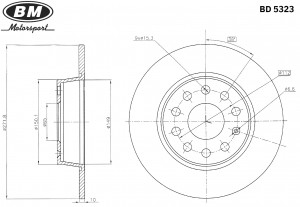 Диск тормозной задний 272X10MM 5/112(1шт.) BD5323 BD5323 BM MOTORSPORT
