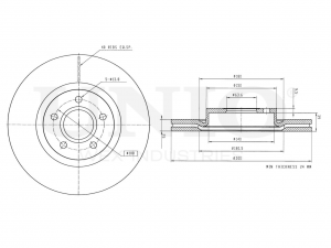Диск тормозной передний BRD-20055 UNIO