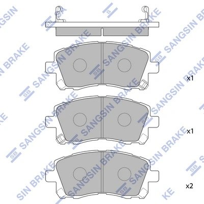 Колодки тормозные дисковые Subaru Forester 2.0 02/Legacy2.5i 4WD 96-99 SP1225 SP1225 SANGSIN