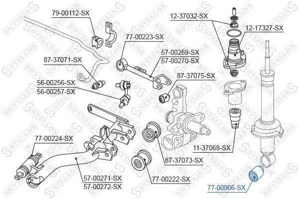 сайлентблок зад. амортизатора!\ Honda CR-V 02> 77-00006-SX STELLOX