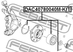 Подшипник ступицы передний OPEL MERIVA-B 2010- DAC40780040M-KIT DAC40780040M-KIT FEBEST