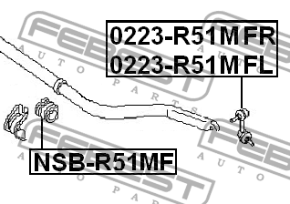 Тяга стабилизатора 0223-R51MFL 0223-R51MFL FEBEST
