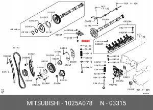 болт ГРМ!\ Mitsubishi 4D56/4N13/4N14/4N15 1025A078 MITSUBISHI