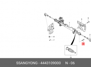 Болт SSANGYONG Kyron (05-),Actyon (06-/10-),Actyon Sport (06-),Rexton (02-) верх 4443109000 SSANG YONG