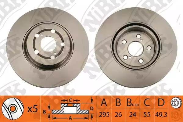 Диск тормозной TOYOTA AVENSIS 2.0-2.4 03- передний RN1210 RN1210 NIBK