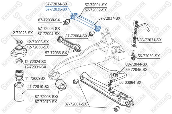 рычаг задней подвески верхний правый!\ Mitsubishi Carisma 97> 57-72035-SX STELLOX