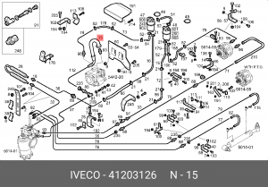 шланг бака ГУР!L=350mm\IVECO 41203126 IVECO