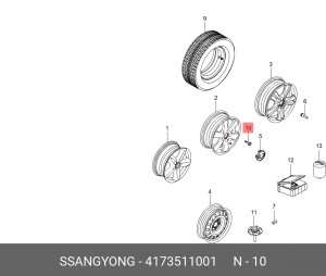 Болт колеса М12х1.5х32 сфера ключ 17мм SSANGYONG Actyon (10-) OE 4173511001 SSANG YONG