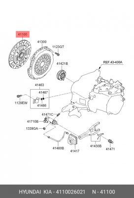 диск сцепления!\ Hyundai I30 1.6 11>/ I20 1.4 08> 4110026021 HYUNDAI
