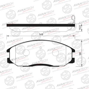 Колодки тормозные дисковые Avantech передние (противоскрипная пластина в компл.) AV019 AVANTECH