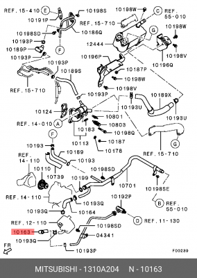 ШЛАНГ СИСТЕМЫ ОХЛАЖДЕНИЯ 1310A204 1310A204 MITSUBISHI