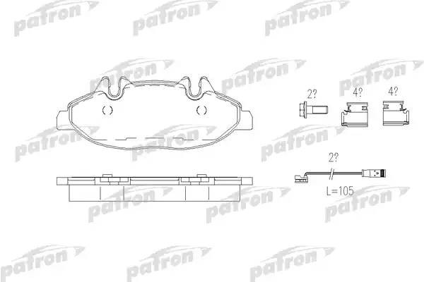 Колодки тормозные дисковые передн PBP1493 PBP1493 PATRON