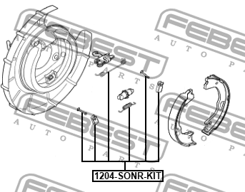 К-кт монтажный барабанных колодок KIA OPTIMA 2010-2015 1204-SONR-KIT 1204SONRKIT FEBEST