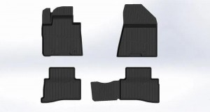 Коврик салона HYUNDAI Tucson 3 (15-) 3D резина черный (4 предм.) Premium SRTK PRHYTUCS15G02073 SRTK