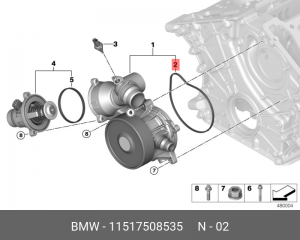 прокладка насоса системы охлаждения!\ BMW All 11 51 7 508 535 BMW