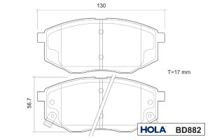Тормозные колодки перед. BD882 HOLA