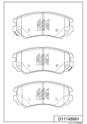 Колодки тормозные дисковые (с антискрипной пластиной)  HYUNDAI ELANTRA III (XD)  D11148MH MK KASHIYAMA