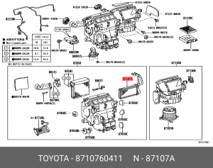РАДИАТОР ОТОПИТЕЛЯ  87107-60411 87107-60411 TOYOTA