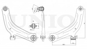 Рычаг подвески поперечный передний нижний левый SSP-40013 UNIO