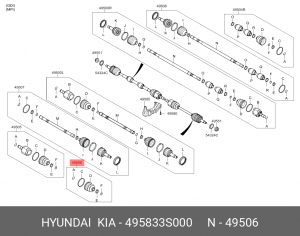 Пыльник ШРУСа HYUNDAI i40,Sonata (09-) внутреннего комплект OE 49583-3S000 HYUNDAI KIA