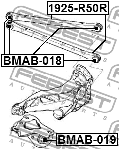 cайлентблок рычага задний!\ Mini Cooper 1.6i/2.0D 01> BMAB-018 FEBEST