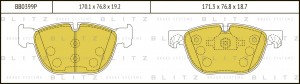 Колодки тормозные дисковые передние BMW X5(E70)/ X6(E71) 08- BB0399P BB0399P BLITZ
