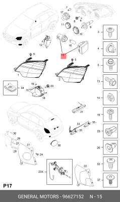 96627152 УКАЗАТЕЛЬ ПОВОРОТА R / OPEL ANT 96627152 GENERAL MOTORS