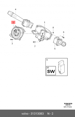 контактное кольцо рулевого вала!\ Volvo S60/S80/XC70 00-09 31313083 VOLVO