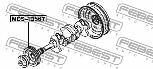 Шкив коленвала MITSUBISHI PAJERO II V14W-V55W 1991-2004 MDS-4D56 MDS-4D56 FEBEST