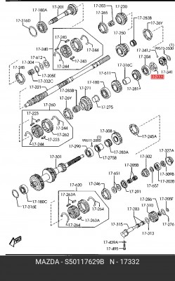 S50117629B ГАЙКА/NUT,LOCK-GEAR S50117629B MAZDA