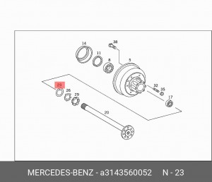 (MB.447) шайба трансмиссии! стопорная заднего моста \МВ A 314 356 00 52 MERCEDES BENZ