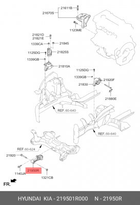Опора двигателя HYUNDAI Solaris передняя OE 219501R000 HYUNDAI KIA