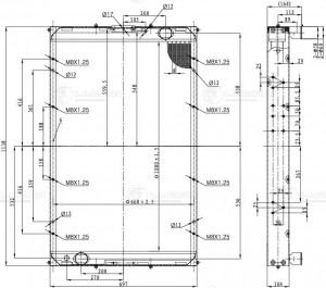 Радиатор водяного охлаждения КАМАЗ 5480 алюмин 2-х ряд LUZAR LRC0780 LUZAR