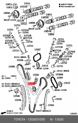 Шестерня цепи ГРМ TOYOTA HIGHLANDER 2GR-FKS 13530-31050 TOYOTA