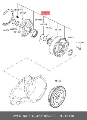 Насос масляный KIA Rio (06-) АКПП OE 4611022730 HYUNDAI KIA
