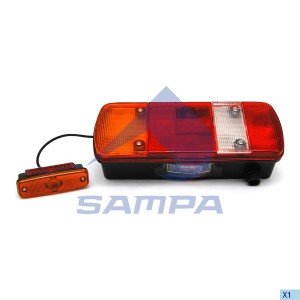 Фонарь задний MAN TGA,TGL,TGM,TGS,TGX левый (с габаритом) АМР разъем снизу SAMPA 024080 SAMPA