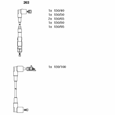 к-кт проводов!\ MB W124/W201/W126 2.6/3.0 M103 85-92 263 BREMI